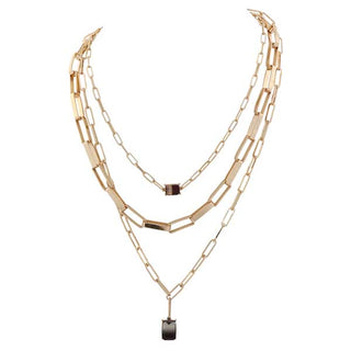 Merx Triple Tier Gold Necklace