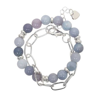 Merx Studio Shiny Silver Blue Opal Bracelet
