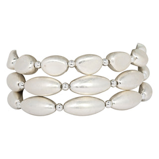 Merx Tri Strand Stretch Bracelet  Silver