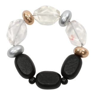 Merx  Black Wooden Oval Bracelet