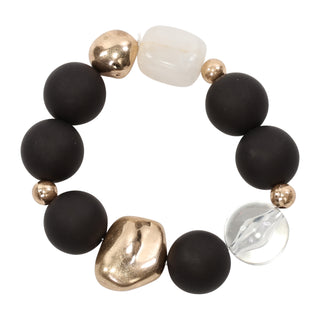 Merx  Black Wooden Round Bracelet