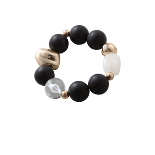Merx  Black Wooden Round Bracelet