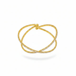 Yellow bracelet on a textured brown surface