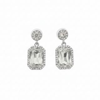 AOTA Emerald Cut Rhinestone Earring