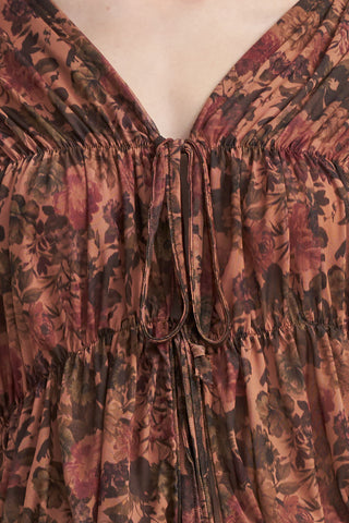 Astrid Camel Floral Knit Top