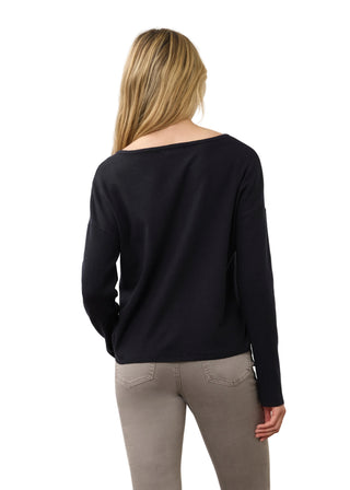 FDJ Notch Neck Ribbed Sweater