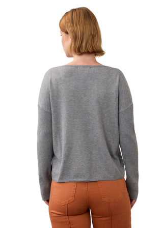FDJ Notch Neck Ribbed Sweater