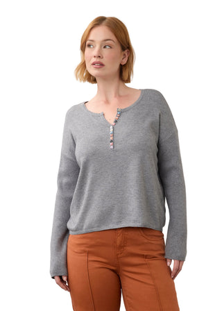 FDJ Notch Neck Ribbed Sweater