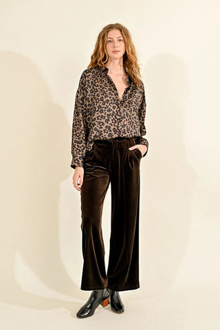 Molly Bracken Flowing Velvet Panne Pant