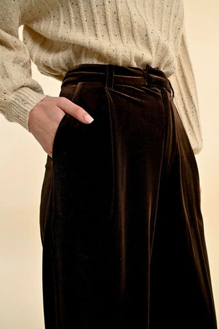 Molly Bracken Flowing Velvet Panne Pant