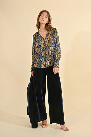 Molly Bracken Flowing Velvet Panne Pant