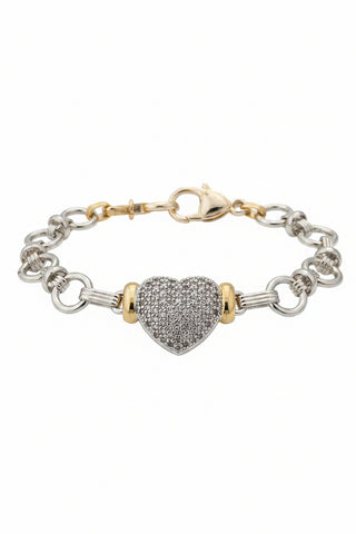AquaLuxe Rhinestone Heart Bracelet