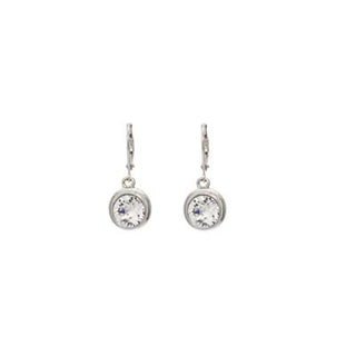 Merx Earring French Hook Clear Crystal Silver