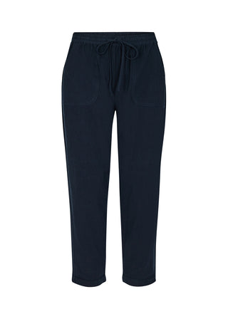navy pants with drawstring waist on a white background