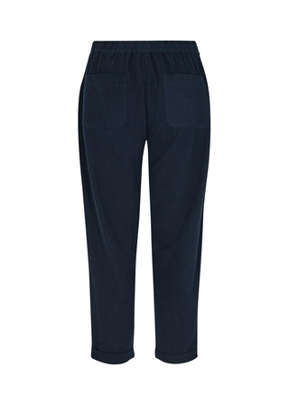 Navy blue pants on a white background