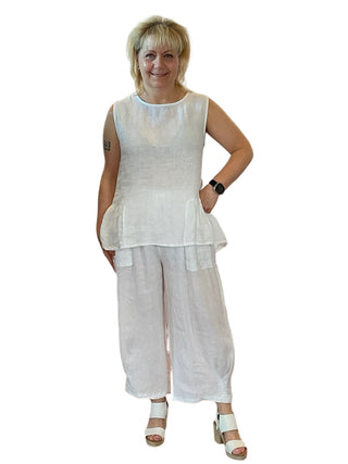 Made In Italy barrel Linen Pant