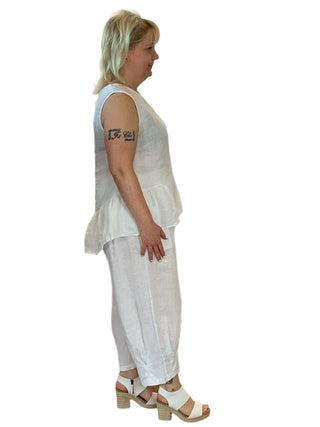 Made In Italy barrel Linen Pant