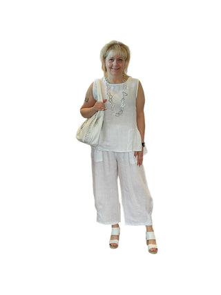 Made In Italy barrel Linen Pant