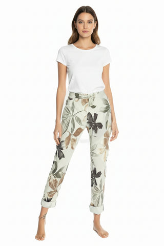 Amorosa leaf Print Pants