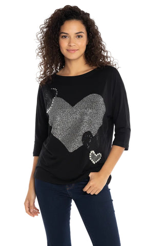 Amorosa heart Detail Linen Top