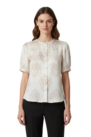 B. Copenhagen Palm Tree Printed Blouse