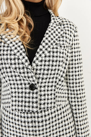 Hounds tooth print One button jacket