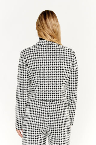 Hounds tooth print One button jacket