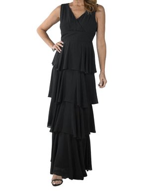 Frank Lyman  v neck, empire waist, Long Tiered Gown -239371