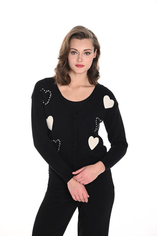 Frank Lyman Cardigan with Hearts