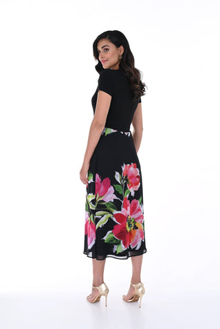 Short sleeve midi floral dress