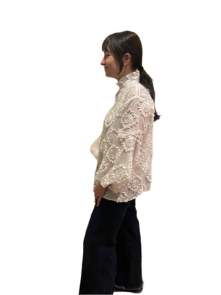 Vivid Ribbon Floral Detail Blouse