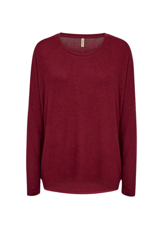 Maroon long-sleeve shirt on a white background