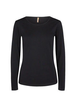 Black long-sleeve shirt on a white background