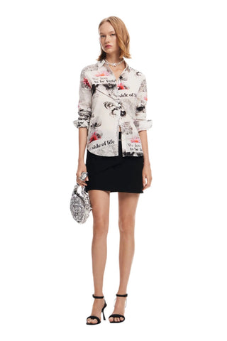 Desigual Floral text shirt