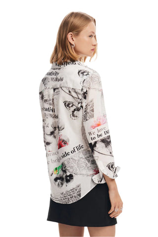 Desigual Floral text shirt