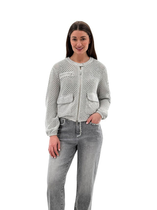 Orly Silver Zipper Cardigan
