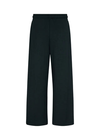 Black wide-leg pants on a white background
