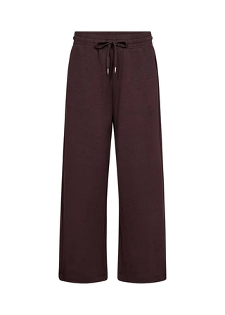 Brown drawstring pants on a white background