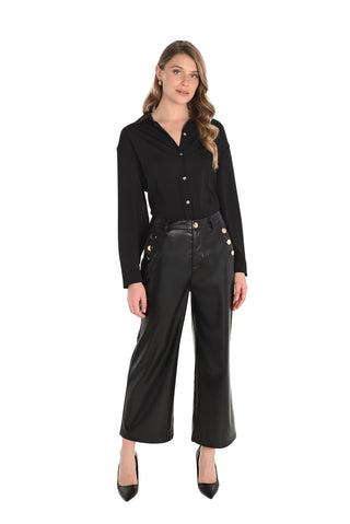 Frank Lyman Wide Faux Leather Pant