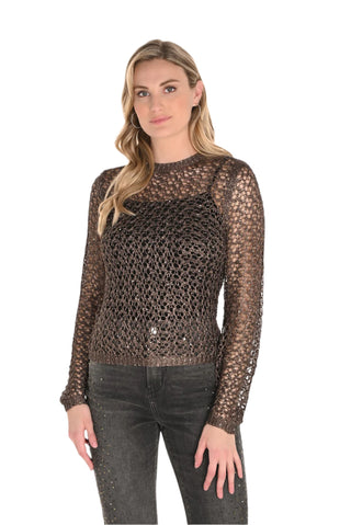 Frank Lyman Crochet Knit Sweater