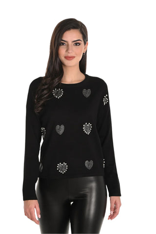 Frank Lyman Pearl Heart Sweater