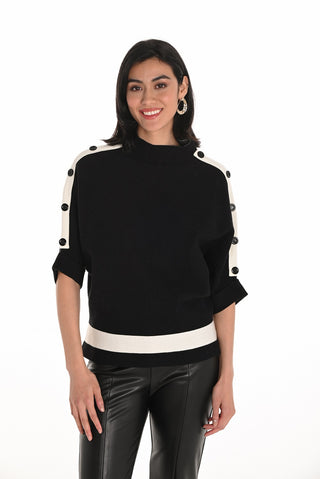 Frank Lyman Button Shoulder Sweater