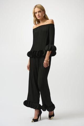 Joseph Ribkoff Georgette Off Shoulder Pleated Top