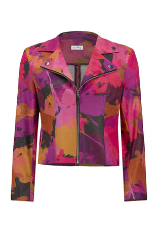 Colorful jacket with abstract pattern on a white background
