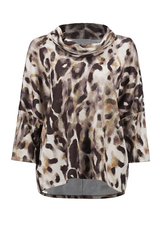 Leopard print top on a white background