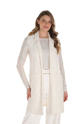 Frank Lyman Long Sequin Vest