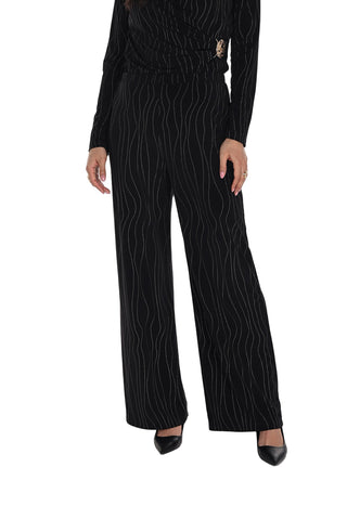 Black pinstripe jumpsuit on a white background