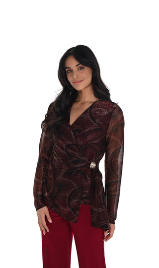 Frank Lyman Faux Wrap Knit Top