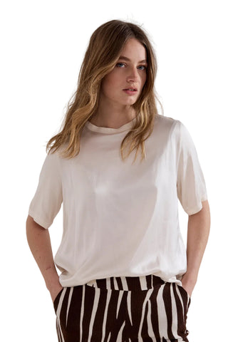 Tramontana Satin Short-Sleeve Top