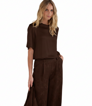 Tramontana Satin Short-Sleeve Top